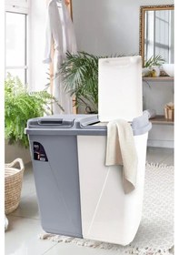 Resim Meleni Home 4'lü Katlanır Çamaşır Sepeti Seti - 90 Lt Kirli Çamaşır Sepeti - Katlanır Sele - Su Kovası - Maşrapa Diğer 