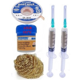 Resim Mechanic Krem Lehim 183 C 42g Flux Lehim Toplama Cp-3015 Emme Teli 3,0mm Havya Uç Temizleme Set03 