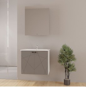 Resim Dora 60 Cm Antrasıt Banyo Dolap Takımı 