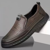 Resim Erkek Kaydırmalı Loaferlar - Rahat Kaymaz Kauçuk Taban, Dayanıklı Günlük Ayakkabılar, Kahverengi, Yuvarlak Burun, İlkbahar/Yaz Giyimi, Günlük & Boş Zaman Stili, Ofis Kaydırmaları | Şık Günlük Stil | Dayanıklı Kauçuk Taban, Rahat Ayakkabılar 