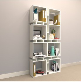 Resim Rafkestir Kavela Suntalam Kitaplık ( 86 X 178 Cm ) Beyaz ( Mat ) 