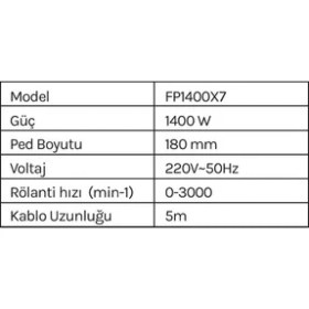 Resim Factor Polisaj Makinası 1400W – 180MM 