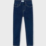 Resim Kız Çocuk Skinny Fit Beli Lastikli Jeggings Pantolon - Lacivert Mor 