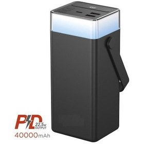 Resim 1041 40000 Mah Type-c Lightning 22,5 W Hızlı Şarj Rgb Led Işıklı Powerbank Siyah Beyaz 
