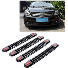 Resim 4 Adet Evrensel Moda Basit Anti-çarpışma Bar Araba Vücut Koruyucu Şerit Araba Koruyucu Bar Siyah 