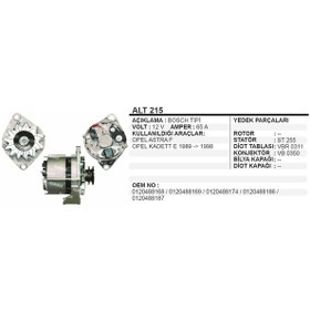 Resim Alternator 12V 65A Astra F Kadett E 89..98 504625555 