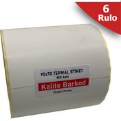 Resim 90X70 Termal Etiket 6 Rulo Barkod Etiketi Kalite Barkod 