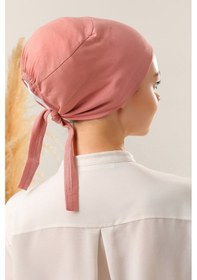 Resim Melodi Scarf Dikişsiz Penye Bone Pudra Pudra 