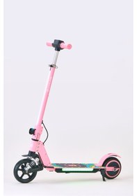 Resim Elektrikli Çocuk Scooter 130w 3 Kademe Hız Ayarlanabilir Gidon Uzun Menzil Koruma Seti Hediye Pembe 