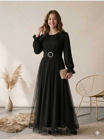 Resim ESKİŞEHİR YUMURCAK Kız Çocuk Uzun Kollu Abiye Elbise 