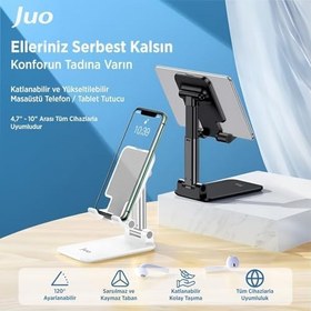 Resim Juo Katlanabilir Masaüstü Telefon Standı Beyaz 