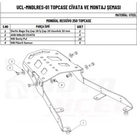 Resim Mondial Ressivo 250 Topcase Çanta Demiri 