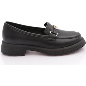 Resim Dgn 4269 Kadin Aksesuarli Loafer Ayakkabi Siyah 