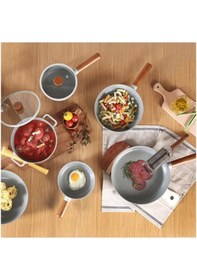 Resim Neoflam Fika Gri Alüminyum Döküm Tava 28 x 5 CM 