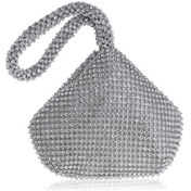 Resim Ebitda Kadın Ziyafet Elmas Portföy Çanta 001 - Polyester - Manyetik Kapı - Kozmetiklik Gümüş 