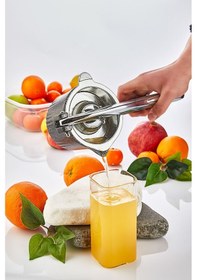 Resim Nishev Döküm Paslanmaz Metal Sıkacak Limon Sıkacağı Portakal Narenciye Sıkıcı Pratik Mutfak Aleti 
