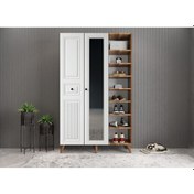 Resim Greta Membran 3 Kapaklı Portmanto Montaj Dahil Ceviz Beyaz 120 Cm 