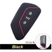 Resim VOLKSWAGEN Golf Uyumlu 8 OCTAVIA LEON Caddy Uyumlu SİLİKON ANAHTAR KILIF SİYAH 