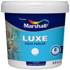 Resim Marshall Luxe Aqua Parlak Silinebilir Su Bazlı Yağlı Boya 2,5 Lt 3,5 Kg 