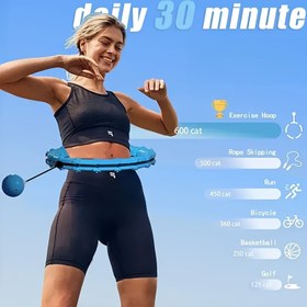 Resim 1 adet Çok Fonksiyonlu Ağırlıklı Fitness Çemberi - Ayarlanabilir, Çıkarılabilir 24 Bölümlü Tasarım, Bel İnceltme ve Göbek Güçlendirme için ABS Malzeme, Antrenman Başına 800 Kaloriye Kadar Yakar, Kadınlar İçin Mükemmel Hediye, Anneler Günü, Şükran Günü, Noel, Yeni Yıl - 