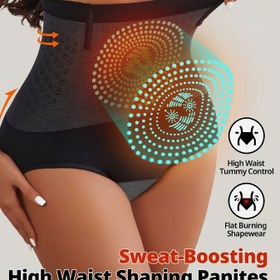 Resim Yüksek Bel Termal Şekillendirici Külot, Karın Kontrolü İnceletici İç Çamaşırı, Kadın İç Giyim & Lingerie 