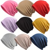 Resim Vintage tarzı pamuk karışımlı rahat şapka - Yetişkinler için yumuşak, hafif hip-hop şapka, orta esneklik, düz renk, örme, koşu, kemoterapi için ideal, unisex - Noel, Cadılar Bayramı, Şükran Günü için festivaller için ideal 