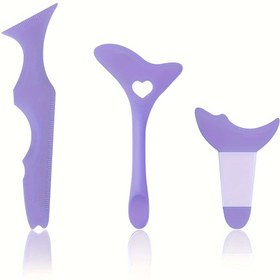 Resim 3 Parça Silikon Makyaj Alet Seti - Eyeliner & Maskara Kalkanları, Parfümsüz Güzellik Aksesuarları 