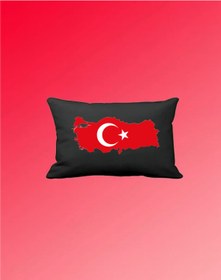 Resim AN Trend Moda "Türkiye haritası ve ay-yıldızlı şık yastık 1 Adet 