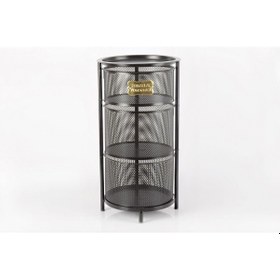 Resim Tezgah Üstü 3 Katlı Metal Açılır Kapanır Paslanmaz Sebzelik Siyah 