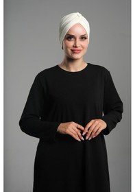 Resim Hürrem Bone Krem Pratik Hazır Geçmeli Tesettür Bone Fukuro Sandy Kumaş Büzgülü 1831 40 Krem 
