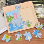 Resim Hayvan ve Ulaşım Temalı 12 Parça Ahşap Puzzle Tahtası. 