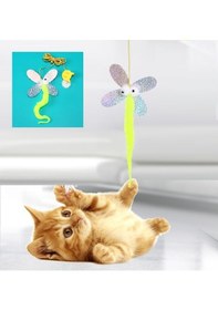 Resim Kelebek Model Elastik Kendinden Yapışkanlı Kedi Oyun Oltası 