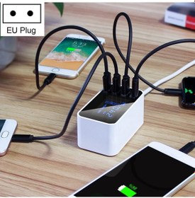 Resim Cda30 20w 3 Usb Bağlantı Noktası Usb-c / Type-c Bağlantı Noktaları Led Ekranlı Çok Fonksiyonlu Şarj Cihazı, Ab Fiş 