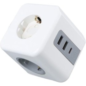 Resim markentegra Akıllı 3'lü Priz, 2 USB ve 1 Type-C Girişi ile Güvenli Enerji Dağıtım Ünitesi 