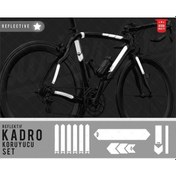 Resim Bcy33 Bisiklet Kadro Koruyucu Reflektif Beyaz Sticker Seti 