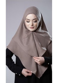 Resim Hürrem Bone Vizon Pratik Hazır Geçmeli Tesettür Eşarp Pamuk Caz Kumaş Çift Katlı Düz Hijab 2303 10 