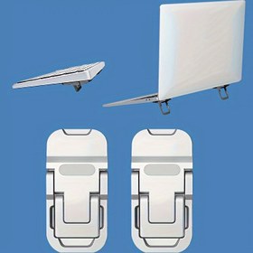 Resim 2 Adet Dirrfie Ayarlanabilir Alüminyum Laptop Standı - Şık, Taşınabilir Klavye Yükseltici Güvenli Kelepçe ile Dizüstü Bilgisayarlar için, Dayanıklı & Kolay Kurulum, Taşınabilir Laptop Aksesuarı|Modern Laptop Destek|Dayanıklı Alüminyum Yapı 