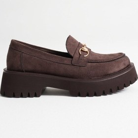 Resim Lara Toka Detaylı Acı Kahve Süet Günlük Loafer Ayakkabı Muhtelif 