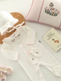 Resim Jemima Puddle Duck Organik Yenidoğan Seti - 4 Parça Set / Biyeli Battaniye & Knot Şapka 