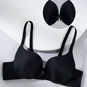 Resim 1 Adet Kadın Seksi Kırmızı Push-Up Sütyen - Ayarlanabilir Askılı Dikişsiz Tişört Tasarım, Çıkarılamayan Dolgulu Kupalı ve Günlük Konfor için Orta Destek, Rahat İç Giyim | Pürüzsüz Dokuma 