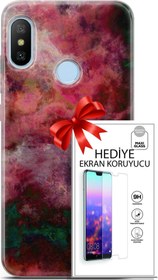 Resim Xiaomi Mi A2 Lite Kılıf Orijinal Seri Nature 28 Bordo İz Bırakmayan Kılıf + Ön Ekran Koruyucu 