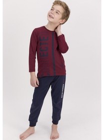Resim Rolypoly 2542 Connected Bordo Erkek Çocuk Pijama Takımı 