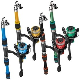 Resim Yetişkinler Ve Çocukların İçin Tam Takım 4 Adet Hobi Kıyı Olta Seti 