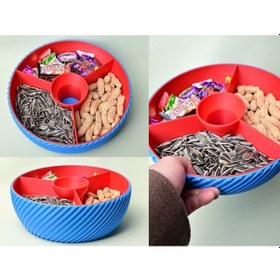 Resim Modern Çerezlik Ve Atıştırmalık Tabağı - 3d Yazıcı Baskı Bölmeli Çok Renkli 