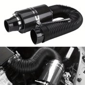 Resim Karbon Fiber Yarış Hava Filtresi Kutusu Kiti, 76mm 3-Inç Soğuk Besleme İndüksiyon Giriş Boru Sistemi ile Hortum, Çeşitli Araba Modelleri ile Uyumlu - Yüksek Performanslı Otomobil Aksesuarı 