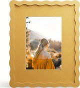 Resim Sunshine022 Dalgalı Desenli 8x10 İnç Sarı Duvar Ve Masaüstü Dekorasyon Çerçevesi Modern İç Mekan Aksanı 