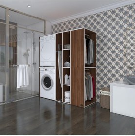 Resim Kenzlife Çamaşır-Kurutma Makinesi Dolabı Ve Giysi Dolabı Kazvini Sol Cvz 180 160 60 Banyo Çok Renkli 