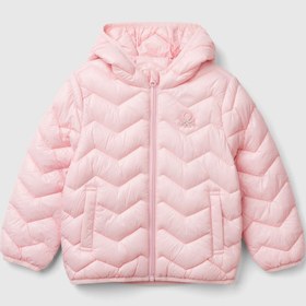 Resim Benetton Kız Bebek Pembe Mevsimlik Pufa Mont - 2-3 Yaş 