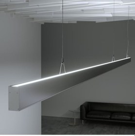 Resim Led Kanal Alüminyum Profil Çift Yönlü Sarkıt Kasa 1 Metre 2144 Çf 33mm Pleksi Cam Yan Kapak 