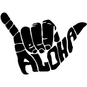 Resim Aloha El Illustration Sticker Oto-motor-laptop-duvar-dekor 10 X 7 Cm 